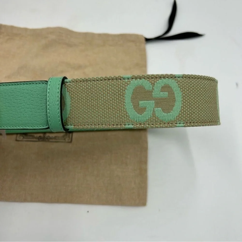 Women’s Gucci Marmont jumbo GG leather/canvas belt size 90 cm made in Italy